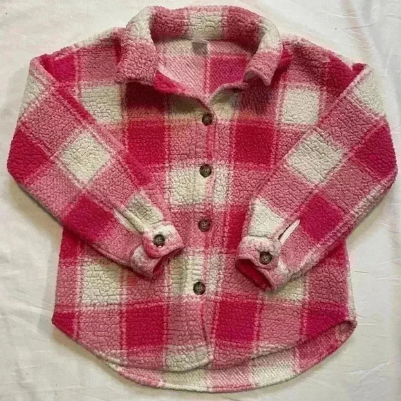 Carter's Other - Carter’s Sherpa Button Down Jacket Girl’s Size 6/6X Pink White
